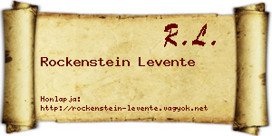Rockenstein Levente névjegykártya
