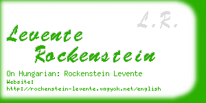 levente rockenstein business card